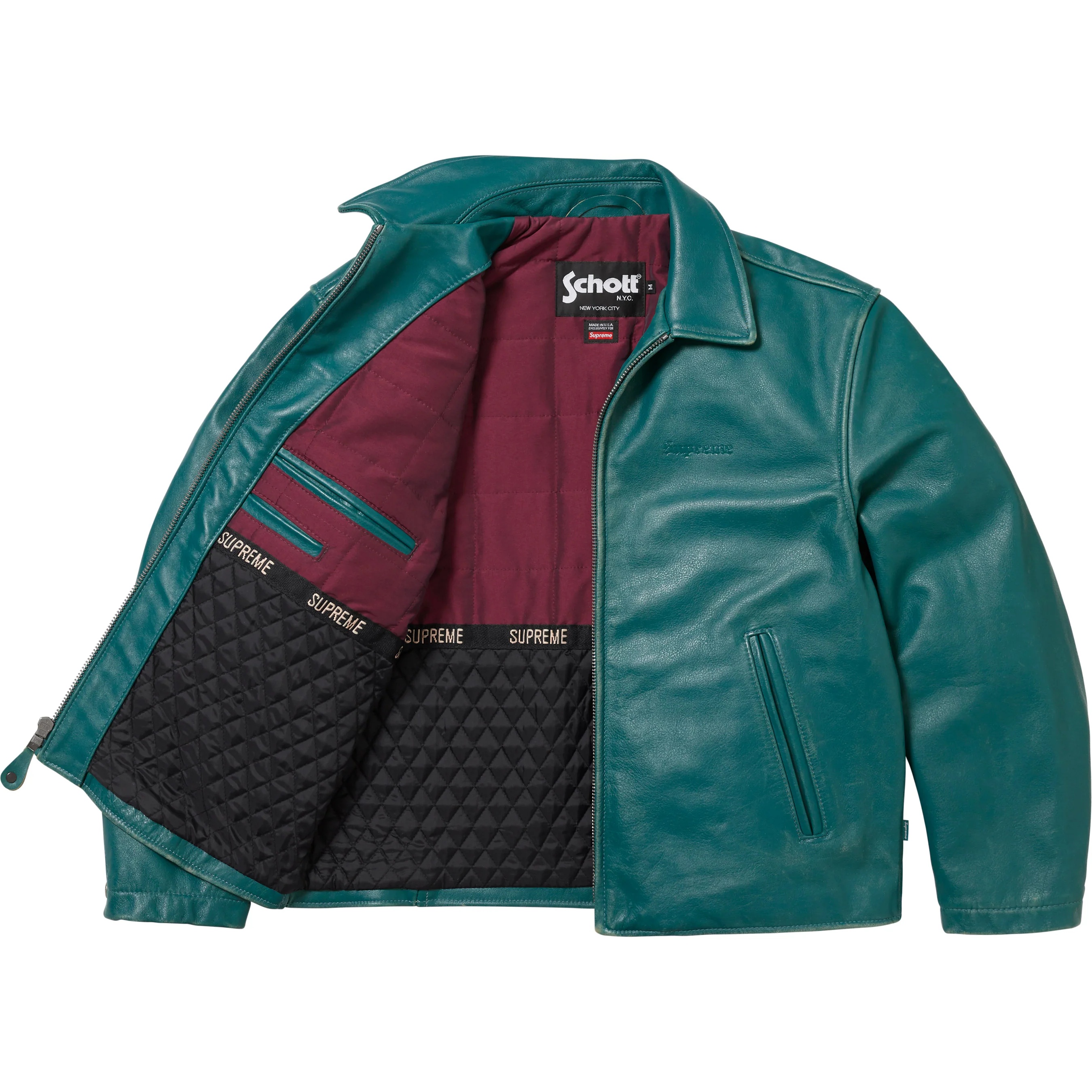 Supreme®/Schott® Leather Racer Jacket view 4